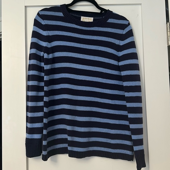Sail to Sable Sweaters - Sail to Sable knitted sweater, light blue and navy stripes, size small